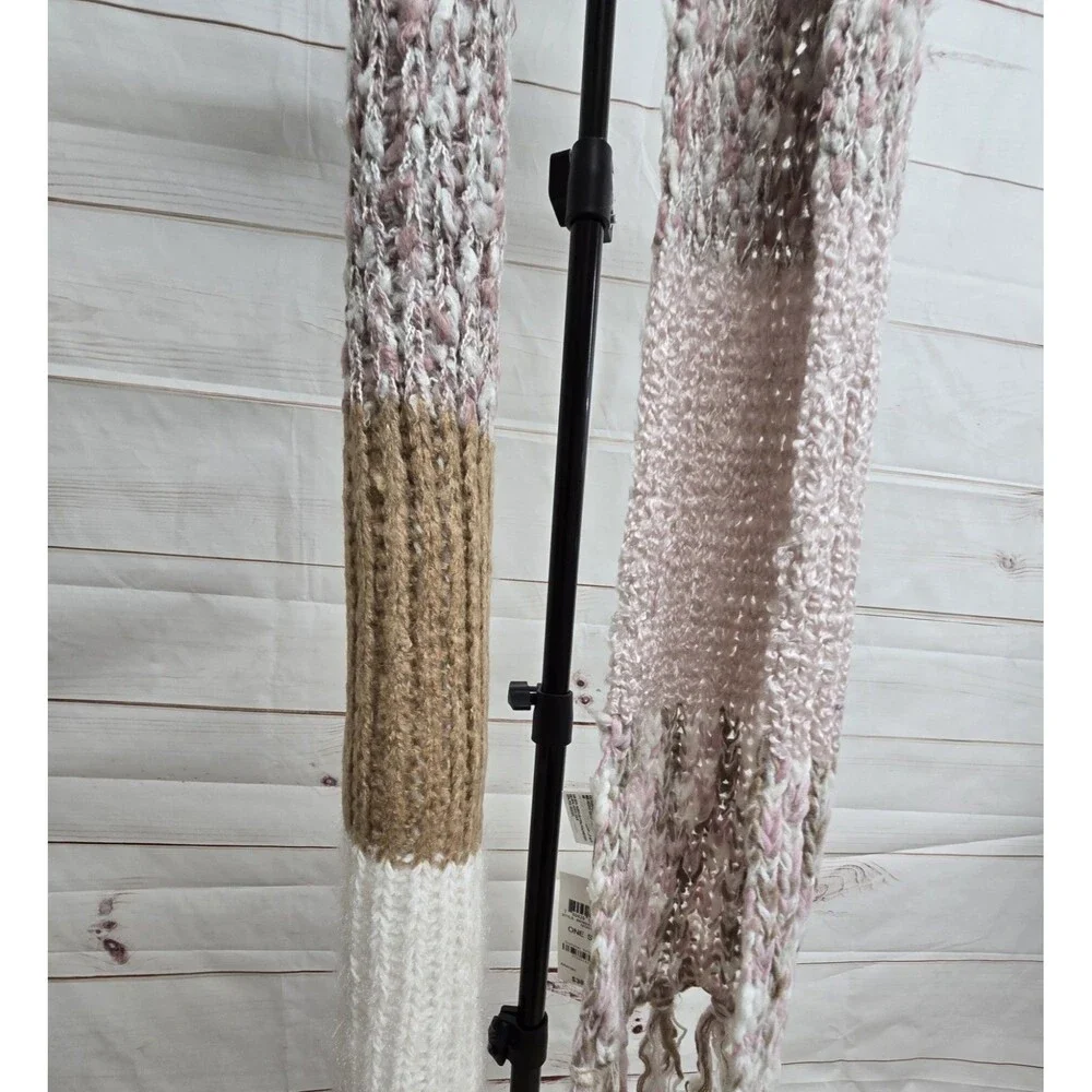 INC Women's Multicolor Knit Rectangle Scarf, 80” X 9” Stretch Fabric